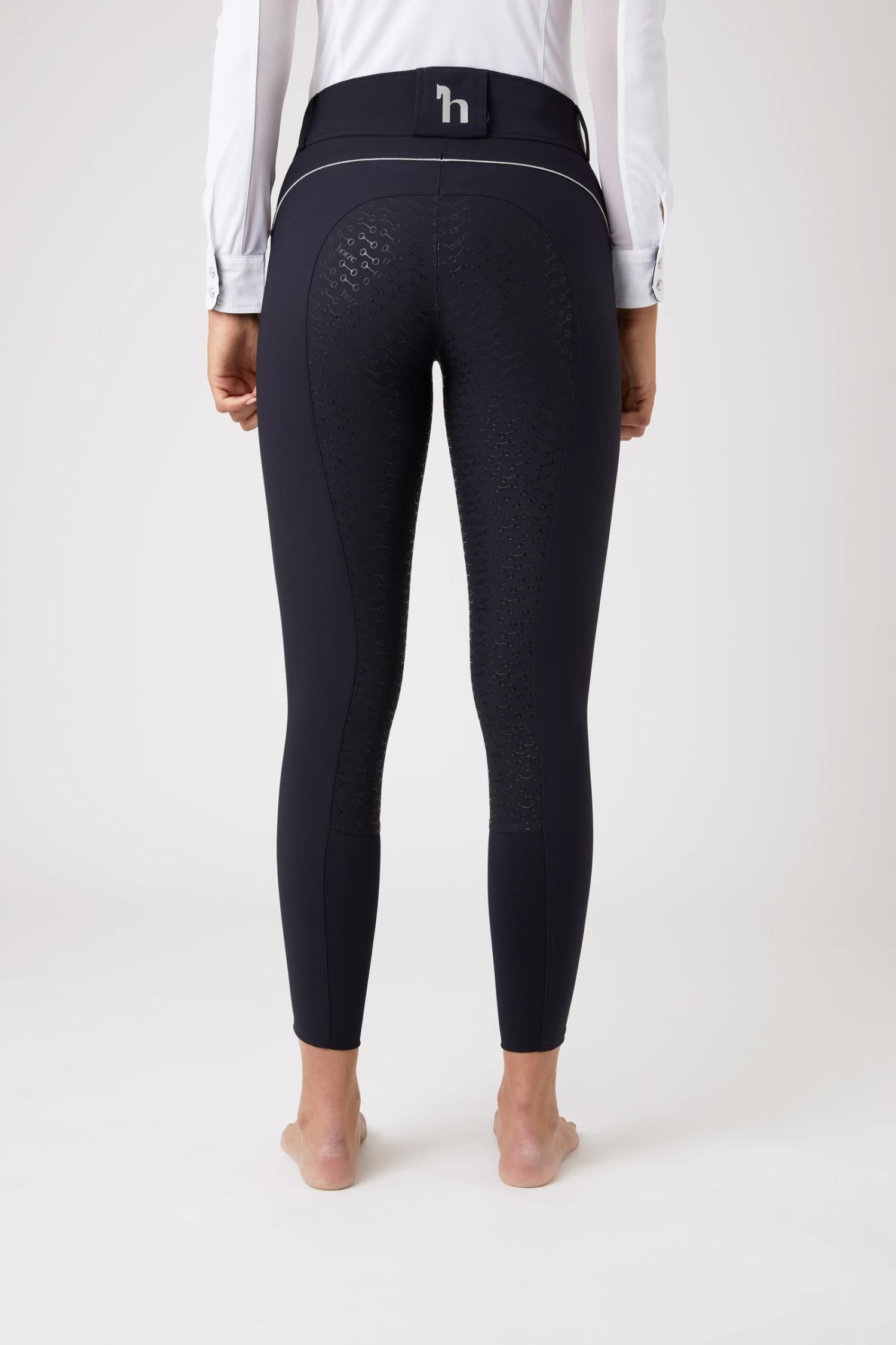 Horze Aubrey Women's High Waist Breeches With Silicone Full Seat 14 Horze Aubrey Women's High Waist Breeches With Silicone Full Seat - Image 12