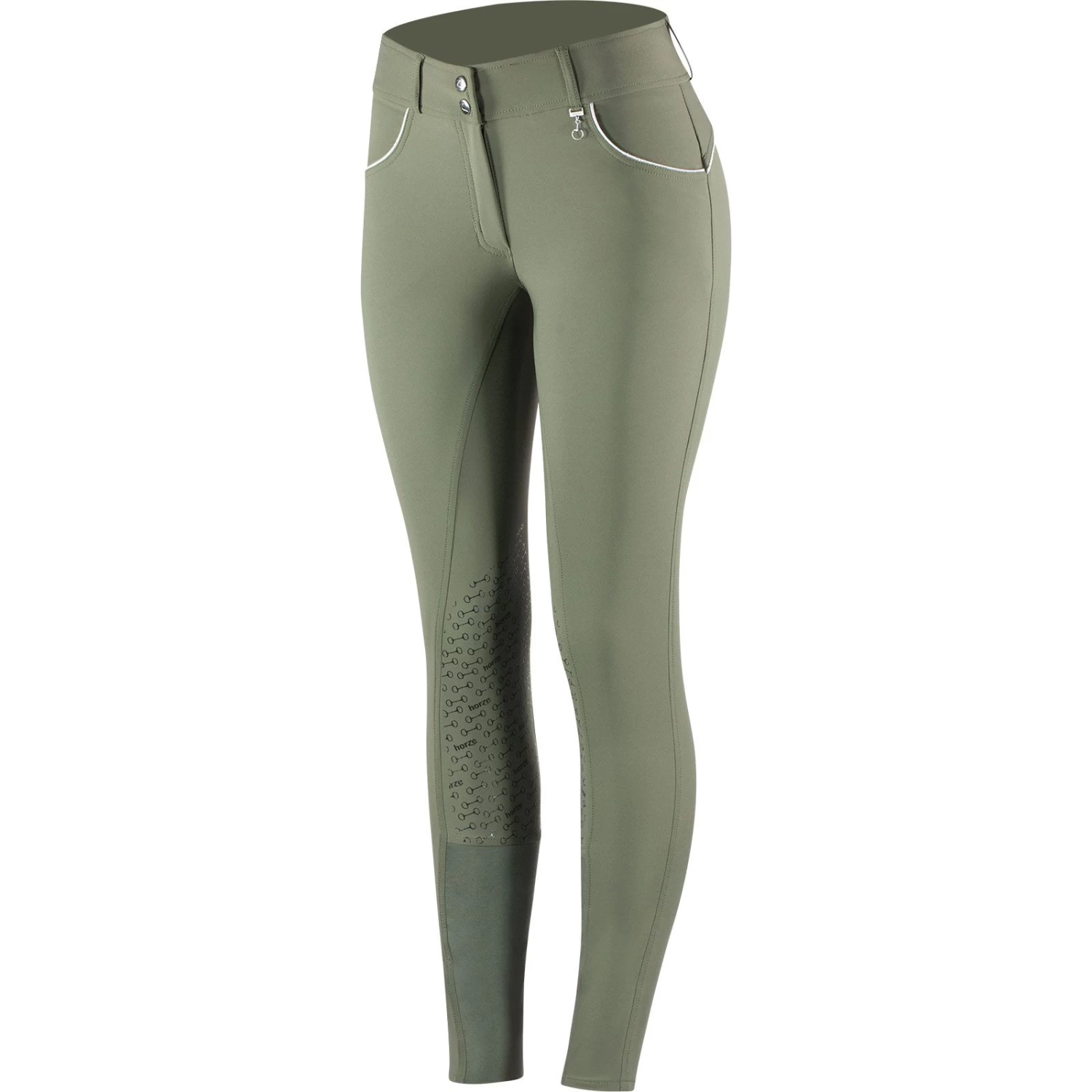 Horze Aubrey High Waist Breeches For Women With Silicone Knee Patch 4 Horze Aubrey High Waist Breeches For Women With Silicone Knee Patch - Image 2