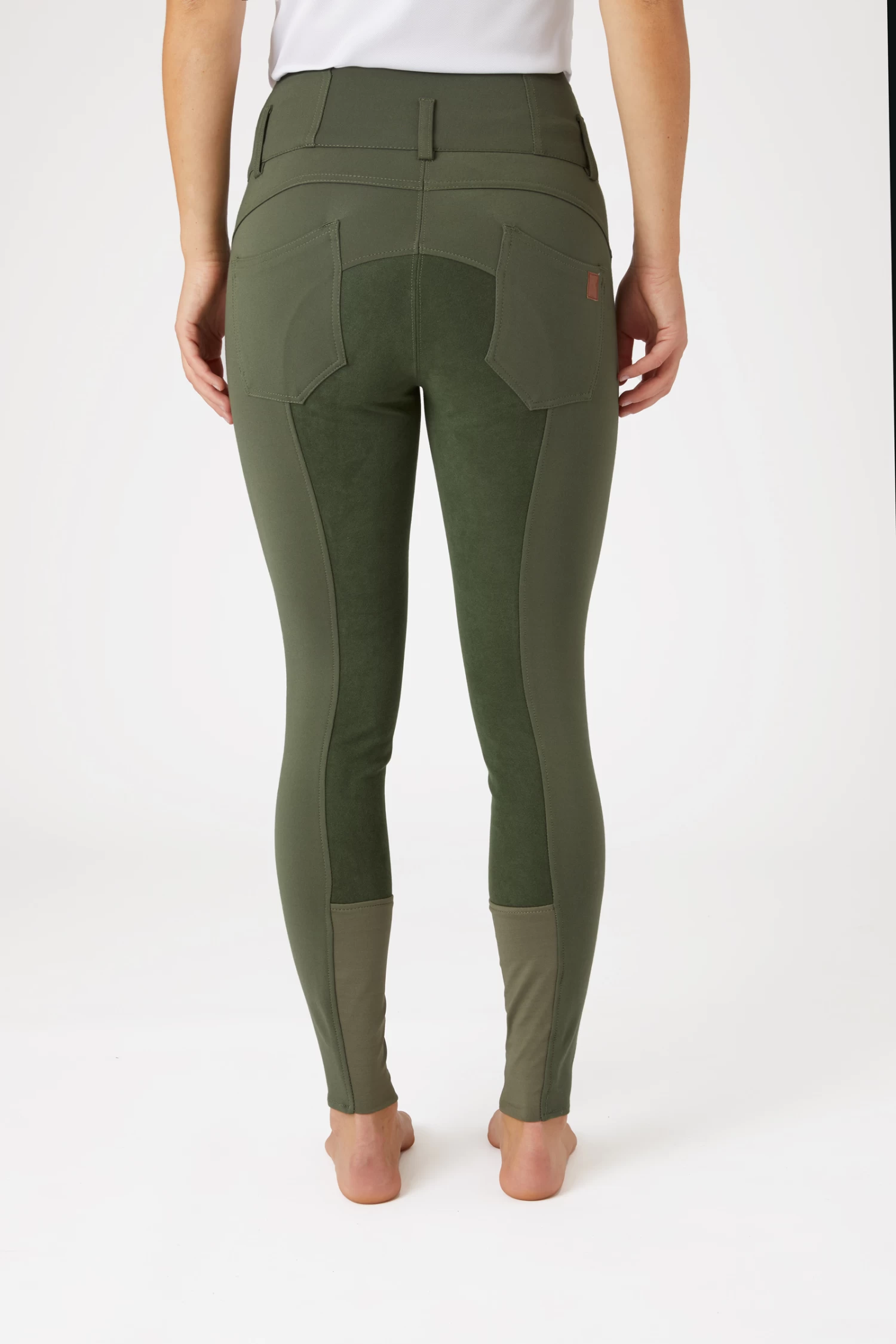Horze Tara Women's High Waist Breeches With Leather Full Seat 16 Horze Tara Women's High Waist Breeches With Leather Full Seat - Image 14