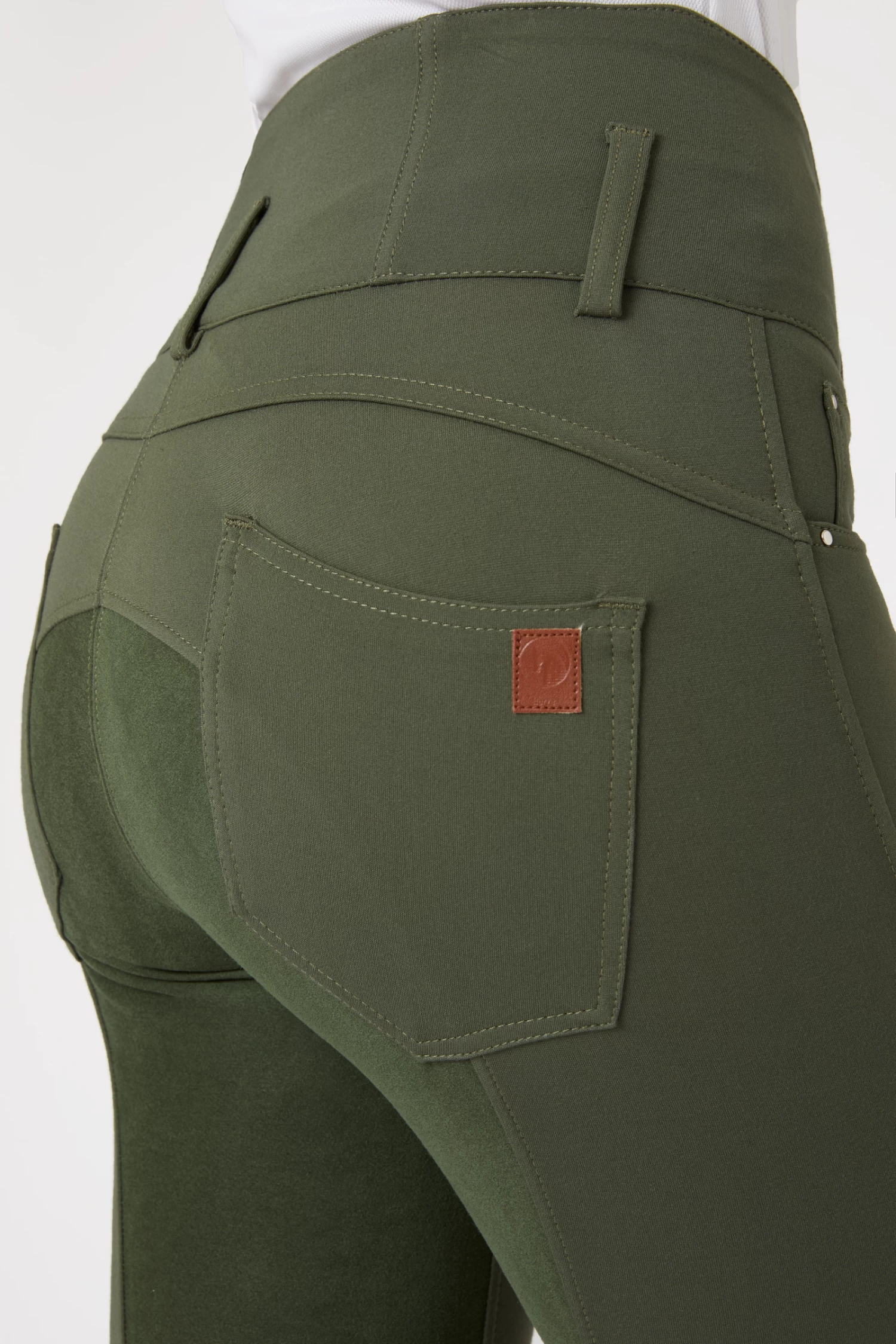 Horze Tara Women's High Waist Breeches With Leather Full Seat 18 Horze Tara Women's High Waist Breeches With Leather Full Seat - Image 16