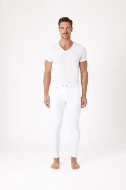 Horze Grand Prix Men's Silicone Knee Patch Breeches -Sports - Equestrian Riding Shop 36262 wh 03