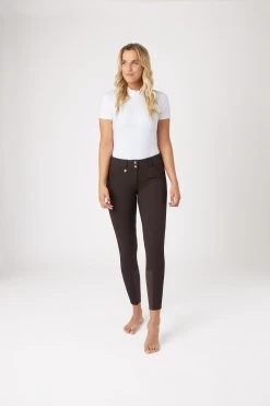 Horze Grand Prix Women's Silicone Grip Full Seat Breeches -Sports - Equestrian Riding Shop 36291 DBR 3