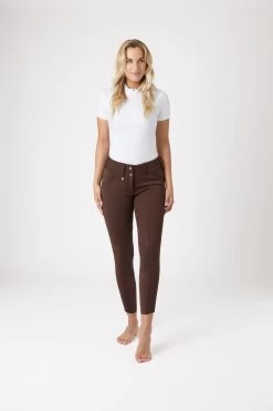 Horze Grand Prix Thermo Softshell Silicone FS Breeches For Women -Sports - Equestrian Riding Shop 36608 MDBR 3