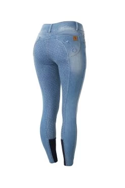 Horze Kaia Women's High Waist Denim Silicone Full Seat Breeches -Sports - Equestrian Riding Shop 36656 ldb 01