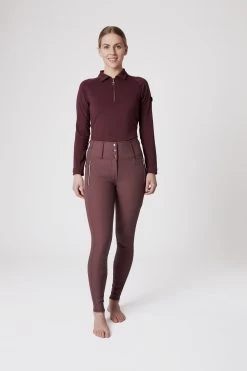 Horze Andrea High Waist Silicone Full Seat Breeches -Sports - Equestrian Riding Shop 36680 RMBU 3