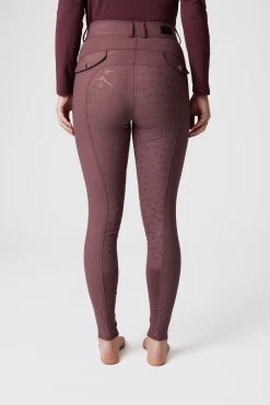Horze Andrea High Waist Silicone Full Seat Breeches -Sports - Equestrian Riding Shop 36680 RMBU 4