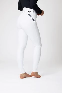 Horze Della High Waist Silicone Full Seat Breeches With Piping For Woman -Sports - Equestrian Riding Shop 36681 WH 2
