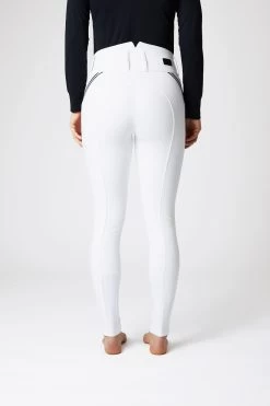 Horze Della High Waist Silicone Full Seat Breeches With Piping For Woman -Sports - Equestrian Riding Shop 36681 WH 4