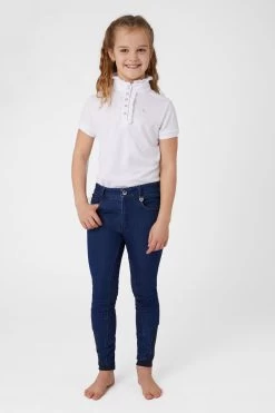 Horze Allison Kids Denim Silicone Full Seat Breeches -Sports - Equestrian Riding Shop 36683 DNB 3