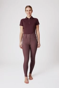 Horze Andrea High Waist Silicone Knee Patch Breeches For Woman 17 Horze Andrea High Waist Silicone Knee Patch Breeches For Woman -Sports - Equestrian Riding Shop 36690 RMBU 3