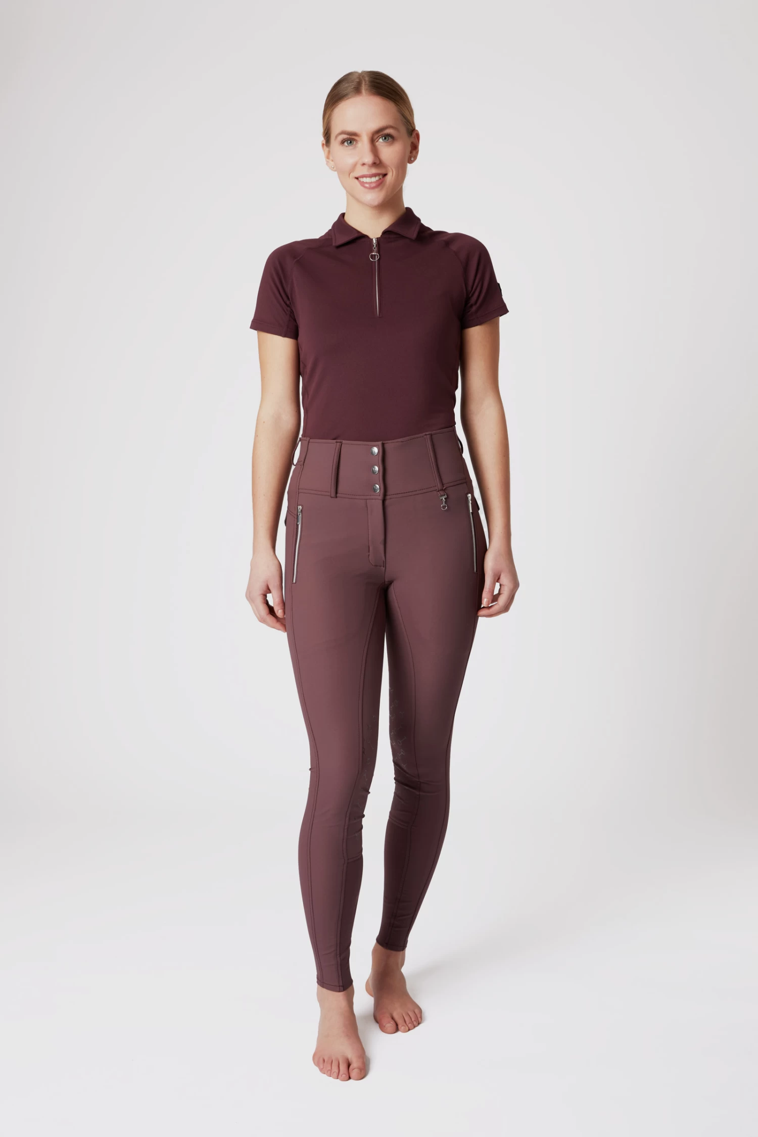 Horze Andrea High Waist Silicone Knee Patch Breeches For Woman 4 Horze Andrea High Waist Silicone Knee Patch Breeches For Woman - Image 3