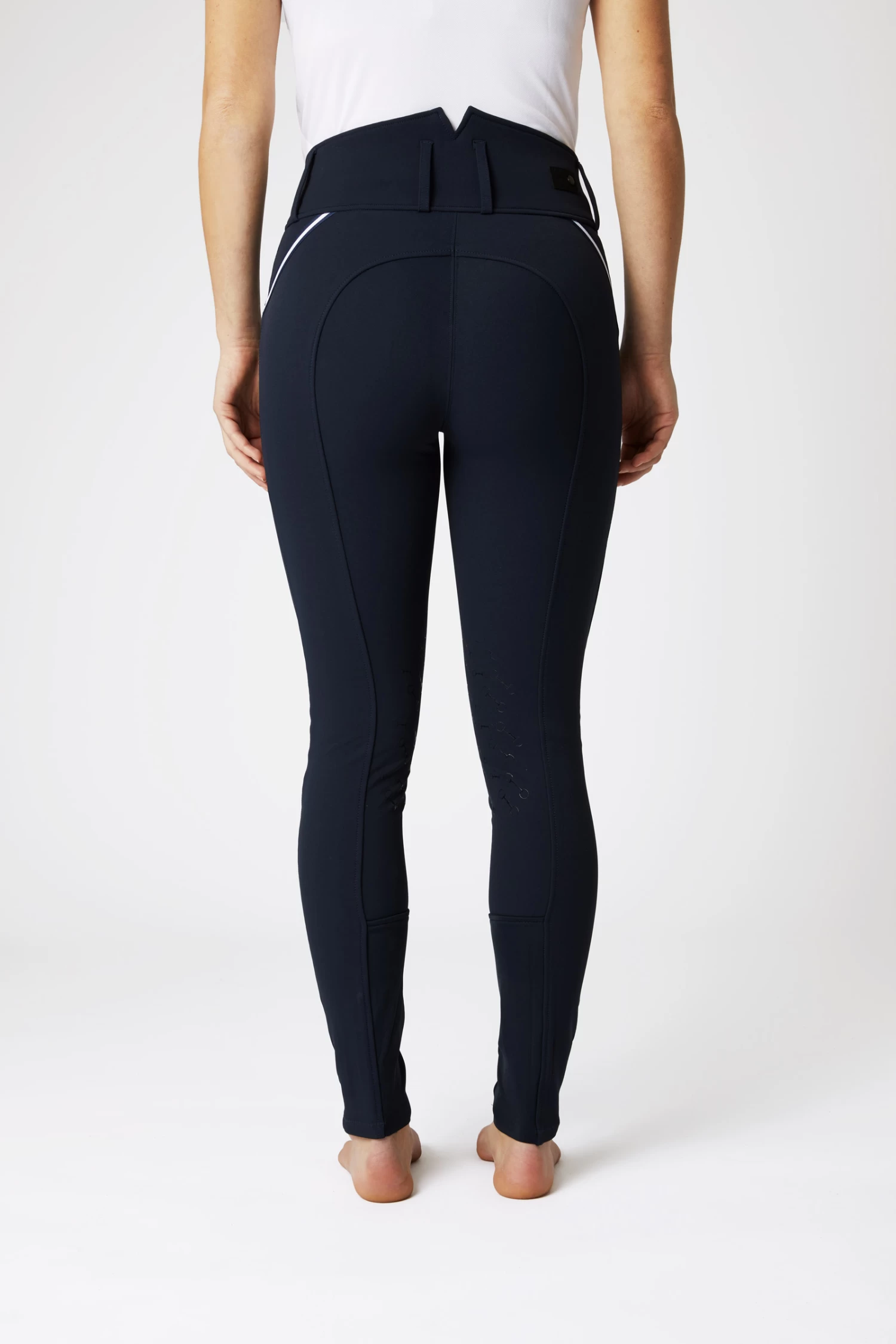 Horze Della High Waist Silicone Knee Patch Breeches With Piping For Woman 6 Horze Della High Waist Silicone Knee Patch Breeches With Piping For Woman - Image 4
