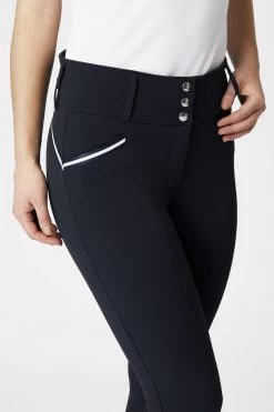 Horze Della High Waist Silicone Knee Patch Breeches With Piping For Woman 20 Horze Della High Waist Silicone Knee Patch Breeches With Piping For Woman -Sports - Equestrian Riding Shop 36691 VDB 5