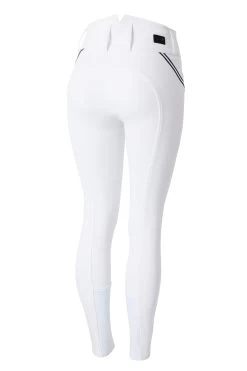 Horze Della High Waist Silicone Knee Patch Breeches With Piping For Woman 23 Horze Della High Waist Silicone Knee Patch Breeches With Piping For Woman -Sports - Equestrian Riding Shop 36691 WH 1