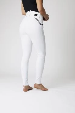Horze Della High Waist Silicone Knee Patch Breeches With Piping For Woman 24 Horze Della High Waist Silicone Knee Patch Breeches With Piping For Woman -Sports - Equestrian Riding Shop 36691 WH 2