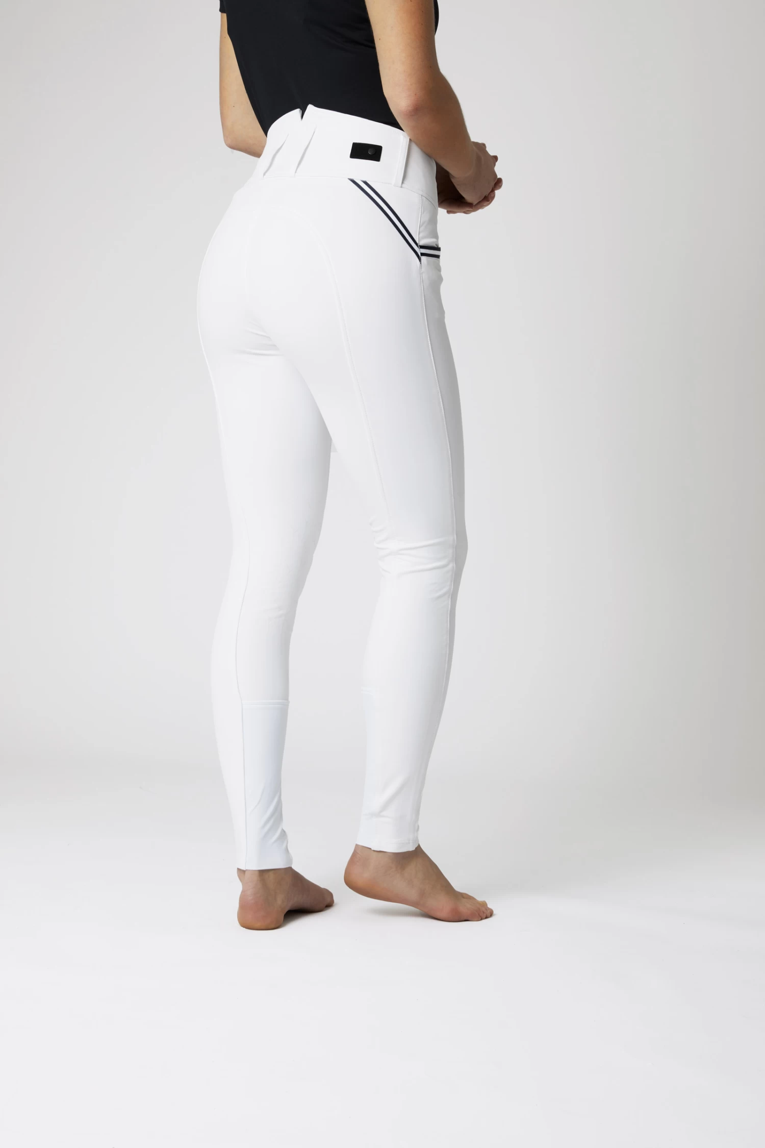Horze Della High Waist Silicone Knee Patch Breeches With Piping For Woman 11 Horze Della High Waist Silicone Knee Patch Breeches With Piping For Woman - Image 9
