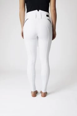 Horze Della High Waist Silicone Knee Patch Breeches With Piping For Woman 26 Horze Della High Waist Silicone Knee Patch Breeches With Piping For Woman -Sports - Equestrian Riding Shop 36691 WH 4
