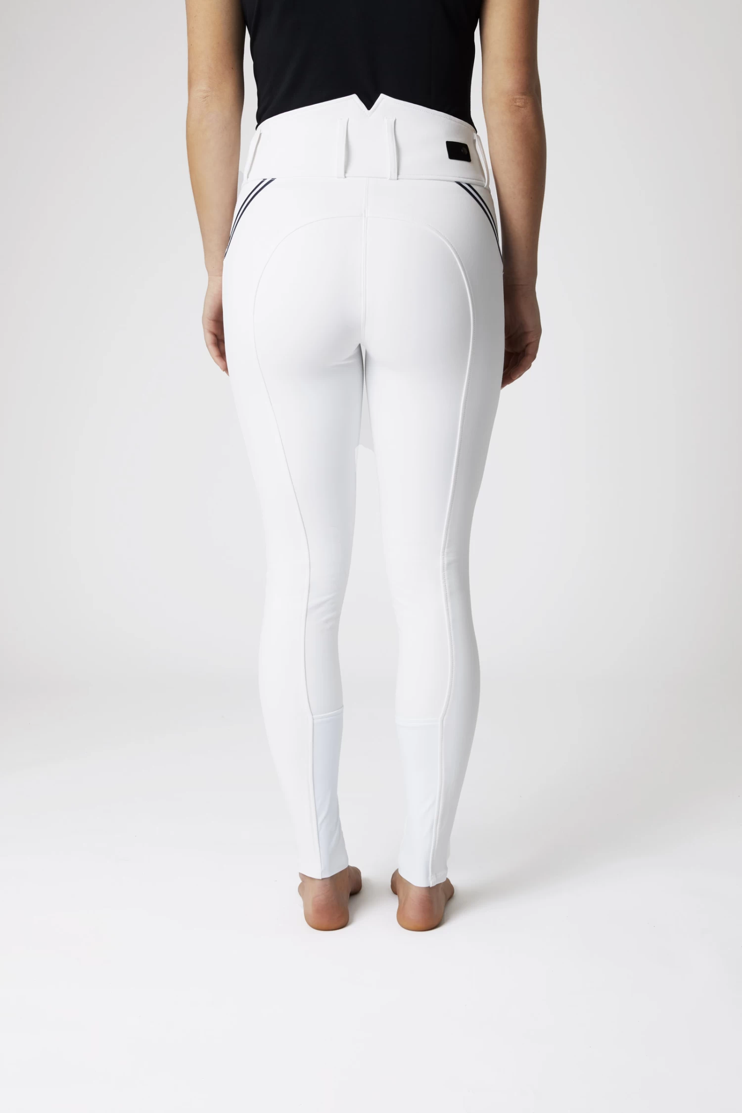 Horze Della High Waist Silicone Knee Patch Breeches With Piping For Woman 13 Horze Della High Waist Silicone Knee Patch Breeches With Piping For Woman - Image 11