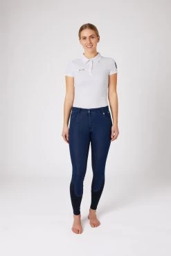 Horze Delia Women's Denim Silicone Full Seat Breeches -Sports - Equestrian Riding Shop 36697 DNB 3