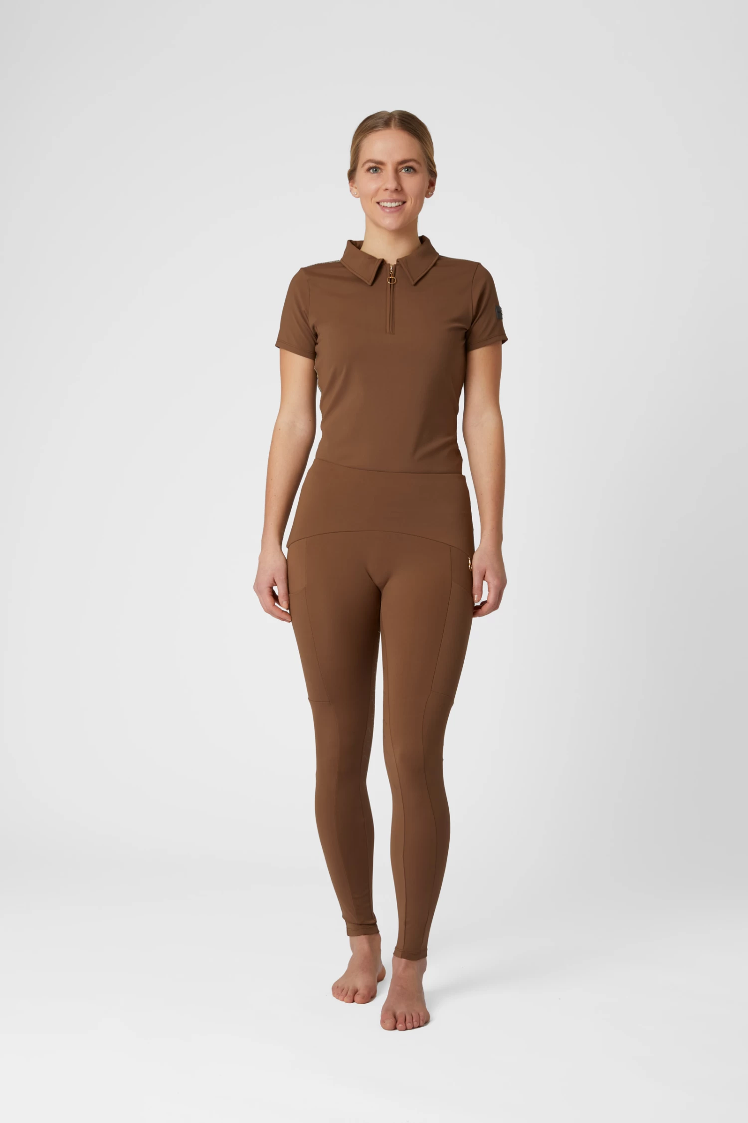 Horze Sagira Women's Silicone Full Seat Riding Tights With Gold Detail 5 Horze Sagira Women's Silicone Full Seat Riding Tights With Gold Detail - Image 3