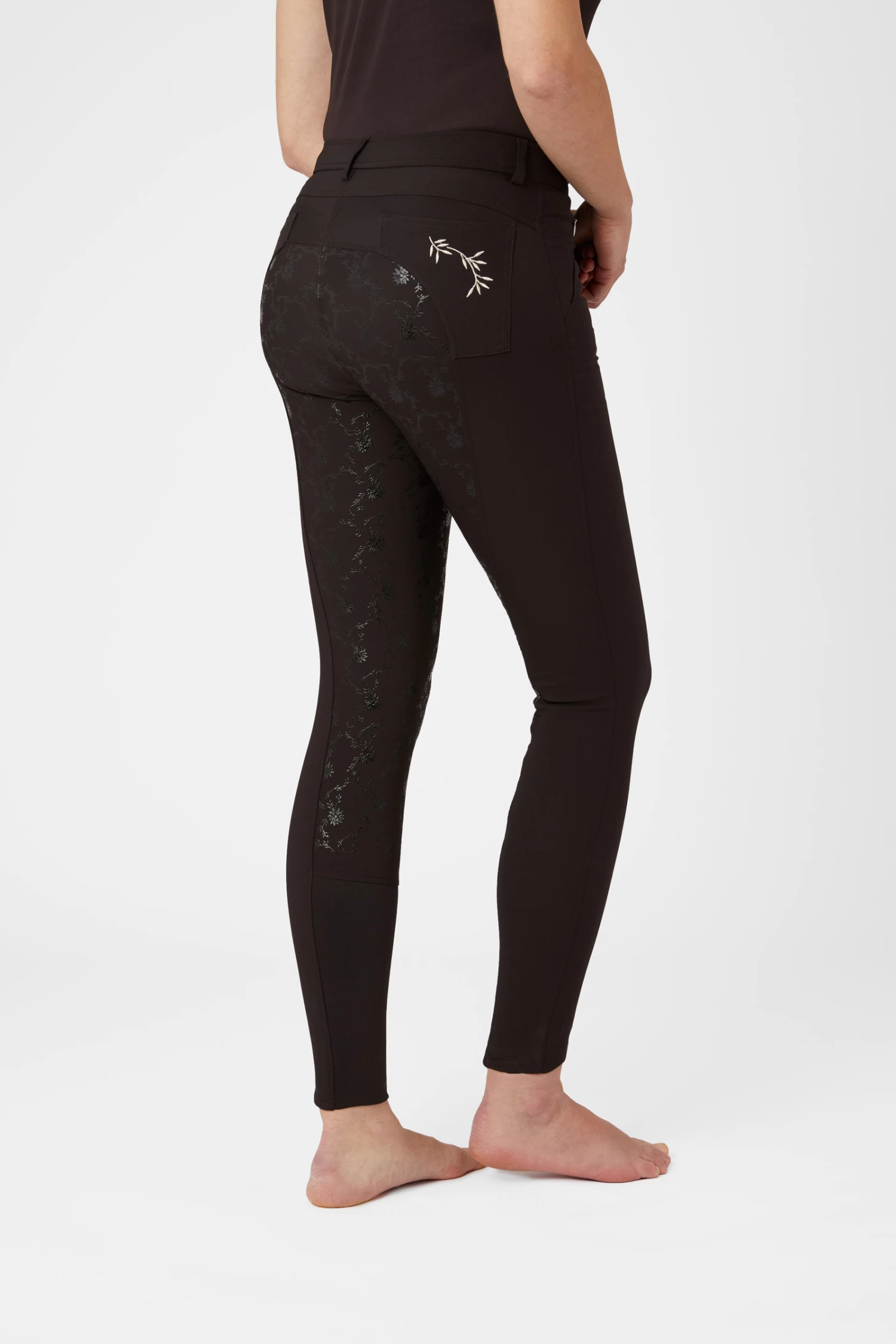 Horze Kaitlin Women's Full Seat Breeches With Flower Detail 4 Horze Kaitlin Women's Full Seat Breeches With Flower Detail - Image 2