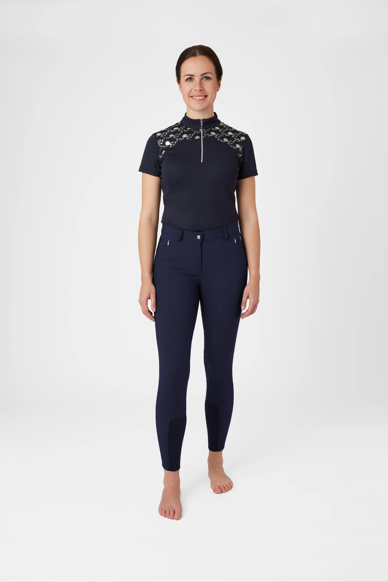 Horze Kaitlin Women's Full Seat Breeches With Flower Detail 19 Horze Kaitlin Women's Full Seat Breeches With Flower Detail - Image 17