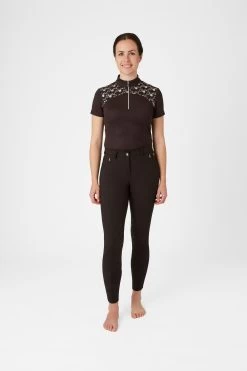 Horze Kaitlin Women's Knee Patch Breeches With Flower Detail 24 Horze Kaitlin Women's Knee Patch Breeches With Flower Detail -Sports - Equestrian Riding Shop 36706 AFBR 3