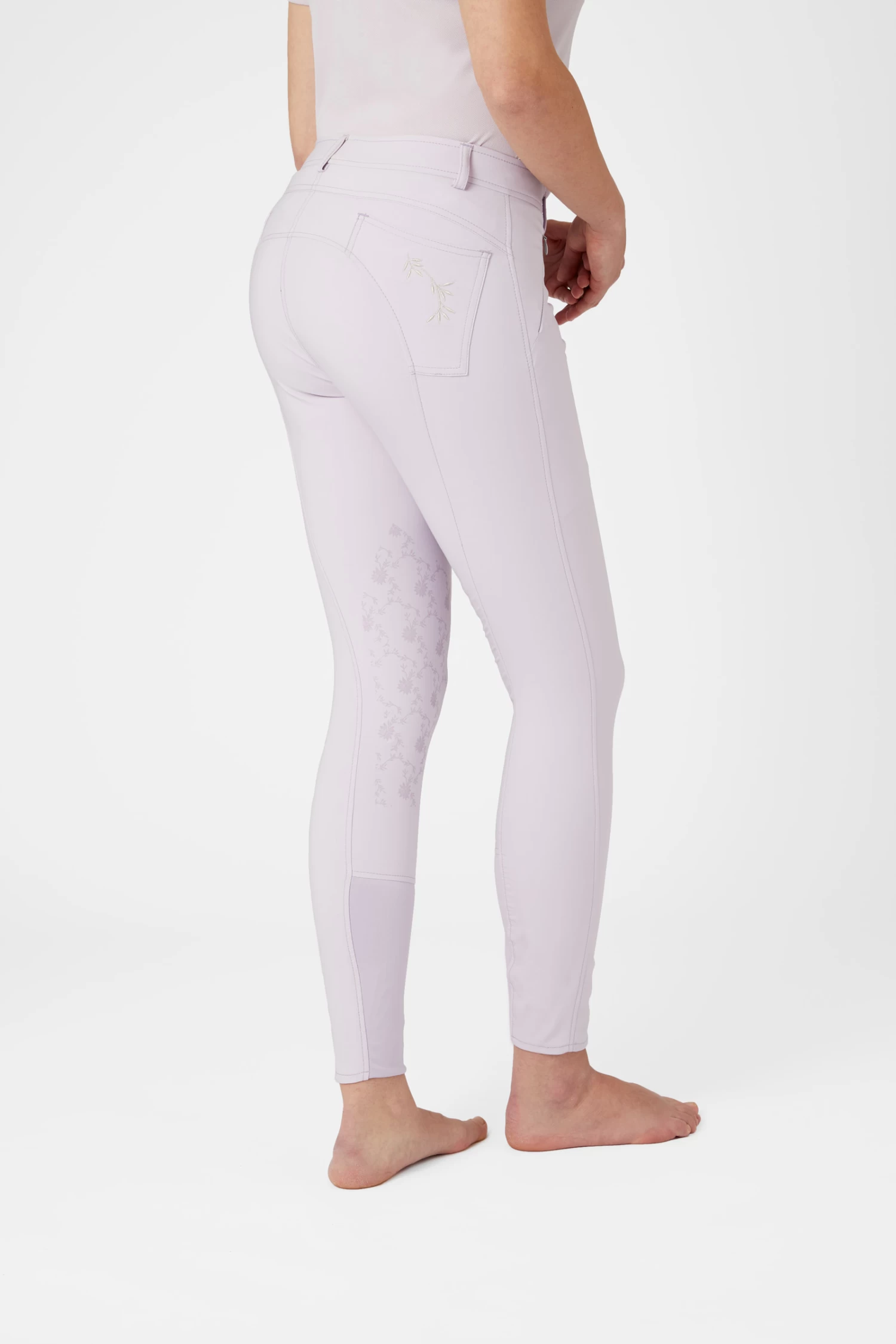 Horze Kaitlin Women's Knee Patch Breeches With Flower Detail 11 Horze Kaitlin Women's Knee Patch Breeches With Flower Detail - Image 9