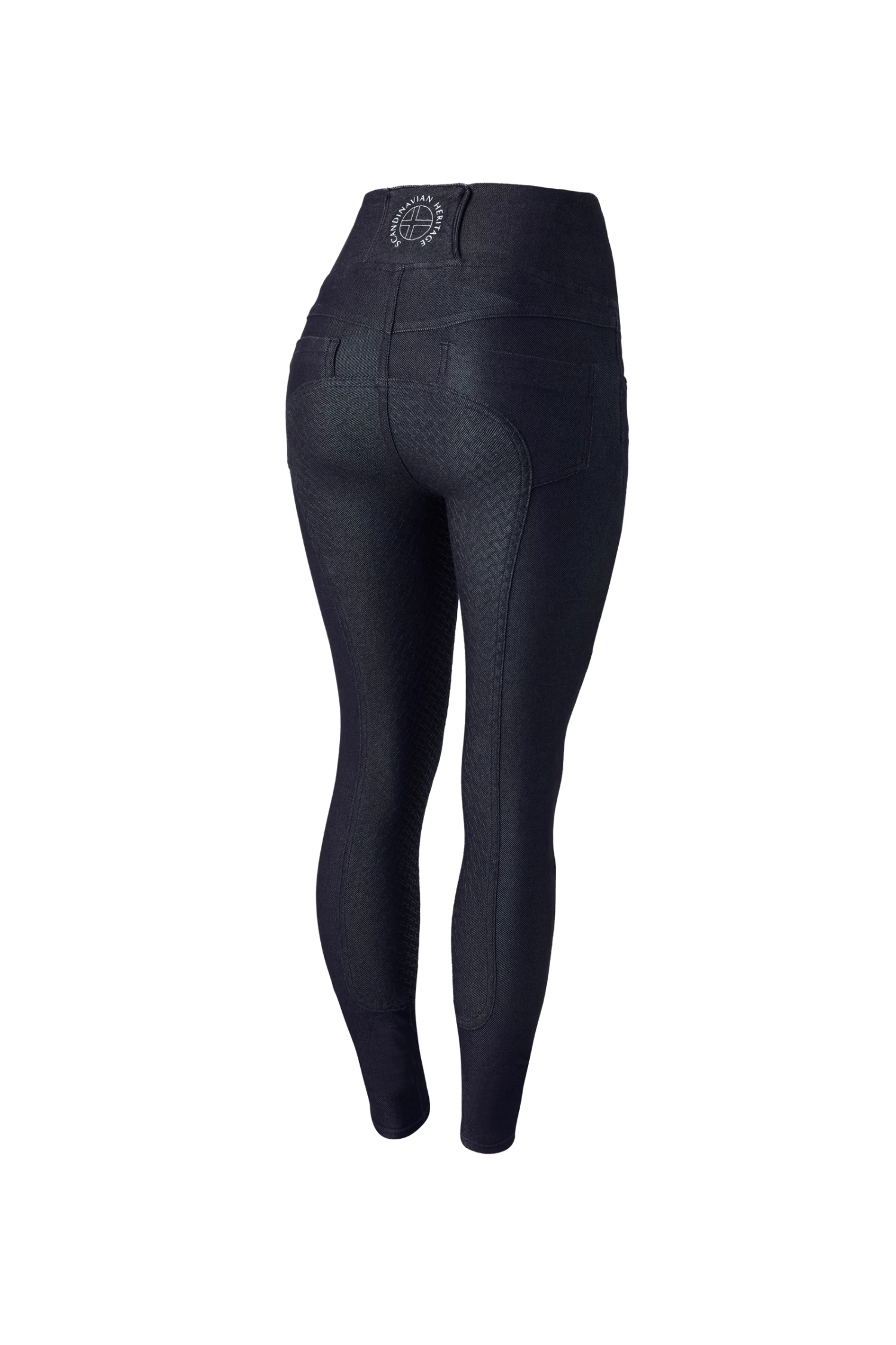 Horze Katia Women's Denim Look Silicone Full Seat Riding Tights 3 Horze Katia Women's Denim Look Silicone Full Seat Riding Tights
