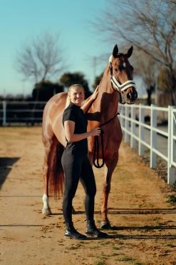 Horze Nadia Women's Silicone Knee Patch Riding Tights With 4-Pockets -Sports - Equestrian Riding Shop 36724 BL 8