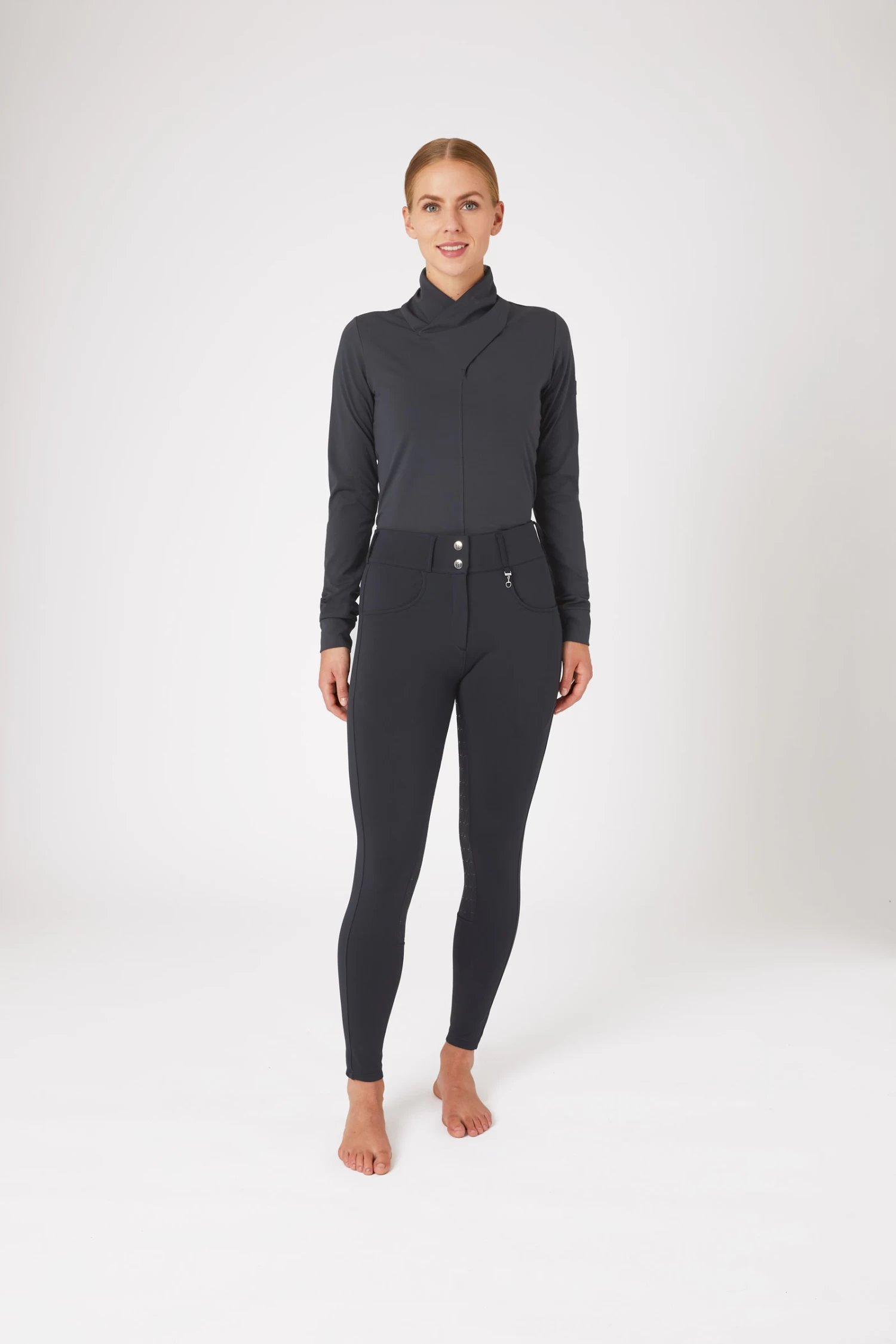 Horze Ingrid Women's High Waist Full Seat Winter Breeches 5 Horze Ingrid Women's High Waist Full Seat Winter Breeches - Image 3