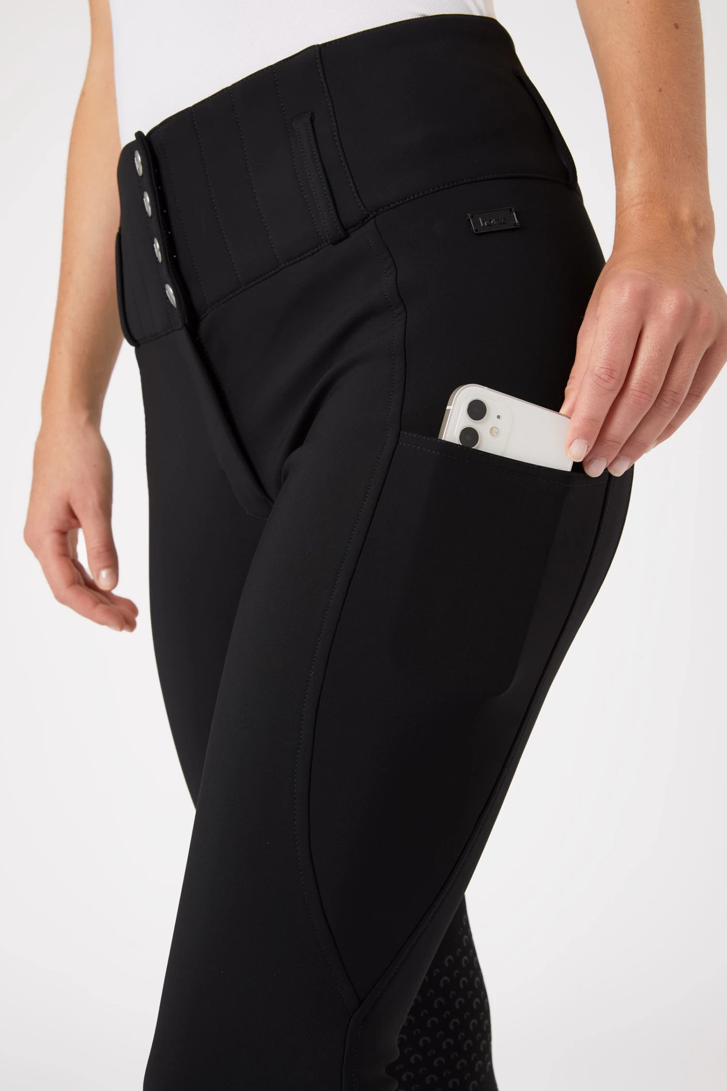 Horze Louisa Women's High Waist Thermo Full Seat Breeches 7 Horze Louisa Women's High Waist Thermo Full Seat Breeches - Image 5