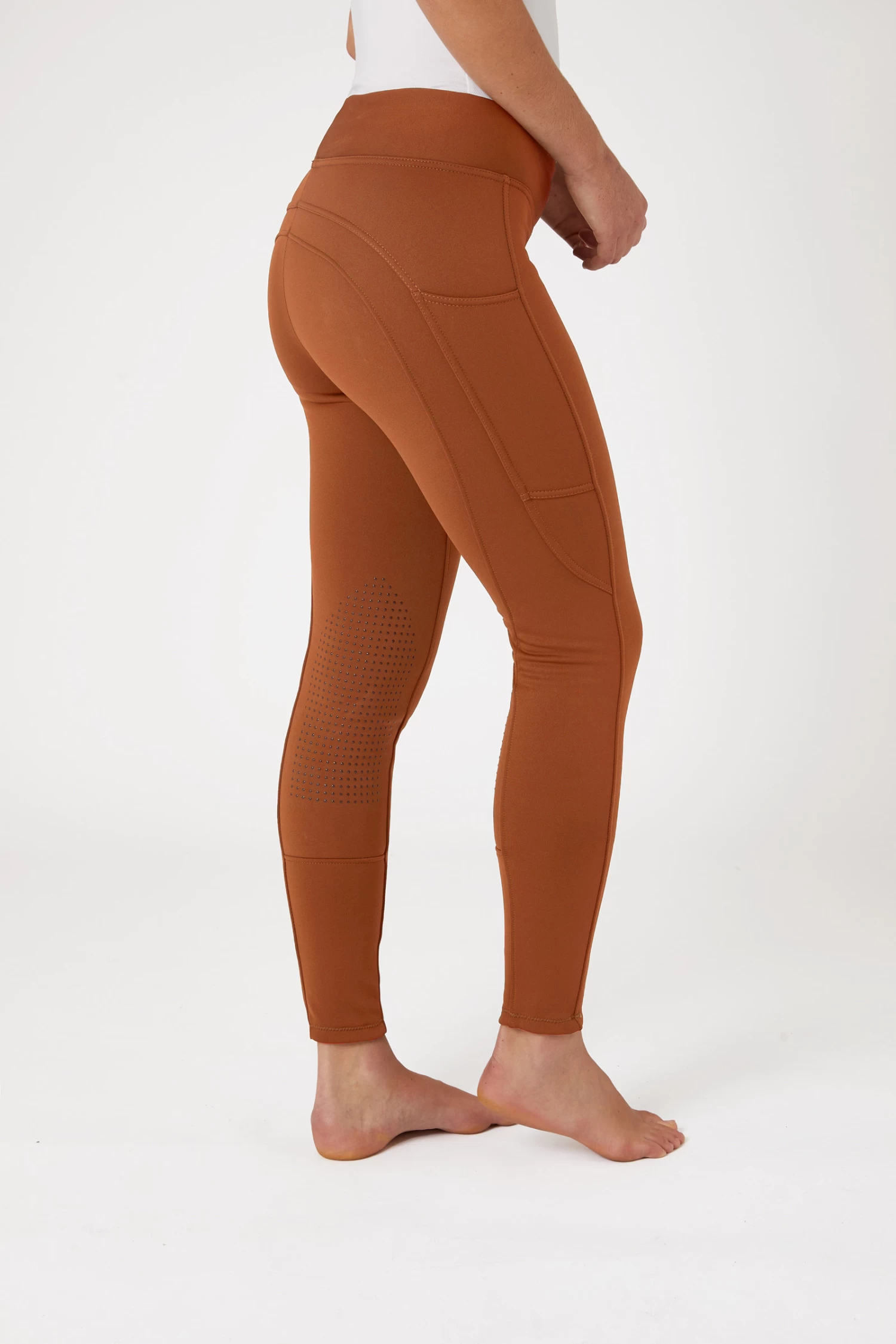 Horze Active Women's Knee Grip Winter Riding Tights With Phone Pocket 4 Horze Active Women's Knee Grip Winter Riding Tights With Phone Pocket - Image 2