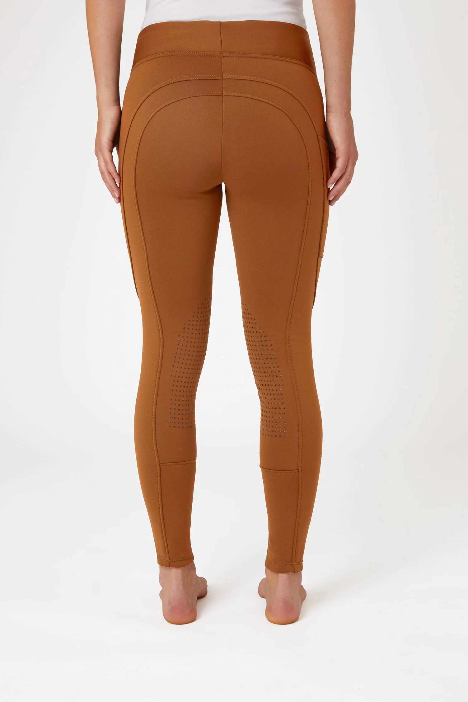 Horze Active Women's Knee Grip Winter Riding Tights With Phone Pocket 6 Horze Active Women's Knee Grip Winter Riding Tights With Phone Pocket - Image 4