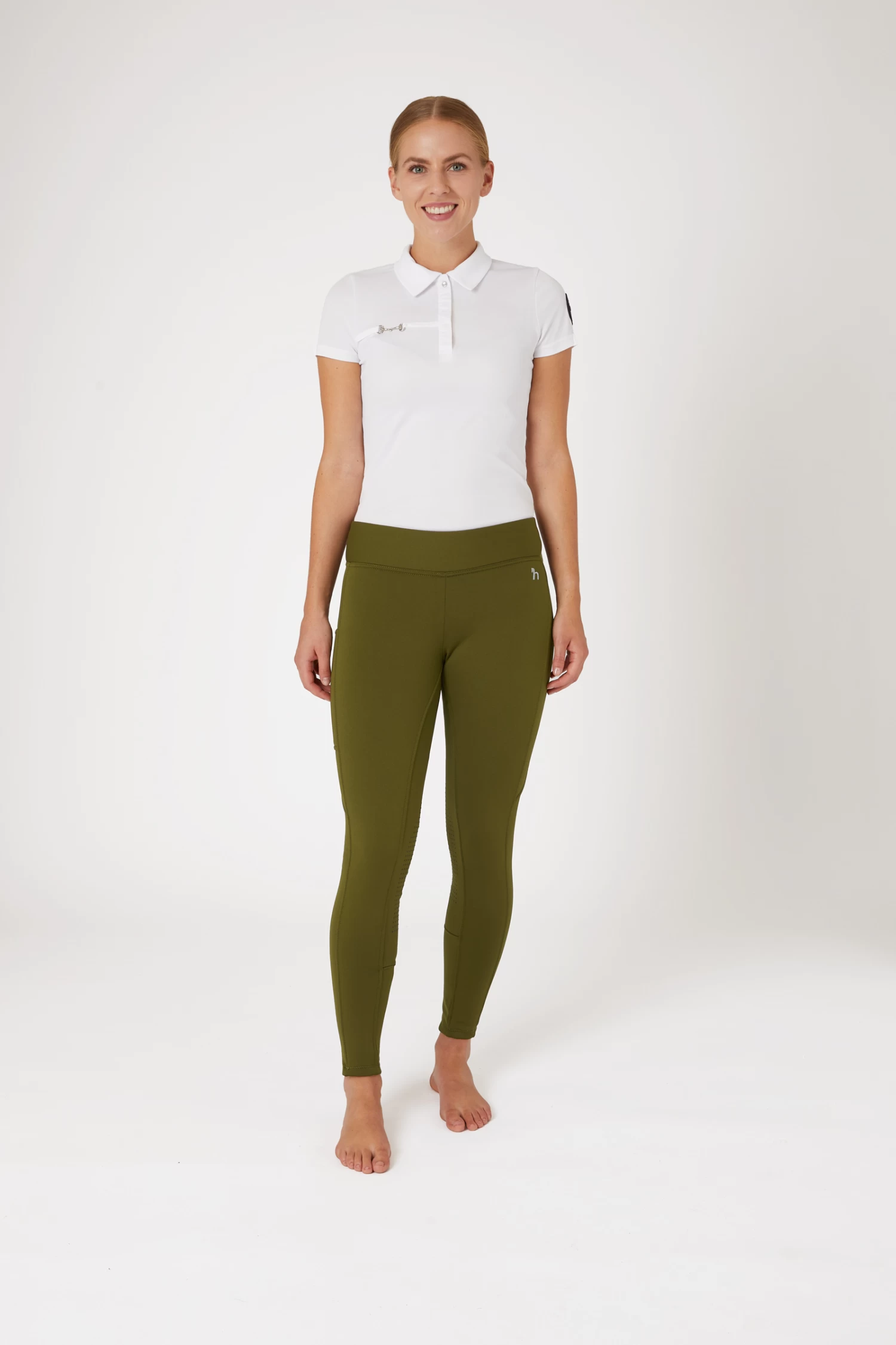 Horze Active Women's Knee Grip Winter Riding Tights With Phone Pocket 12 Horze Active Women's Knee Grip Winter Riding Tights With Phone Pocket - Image 10