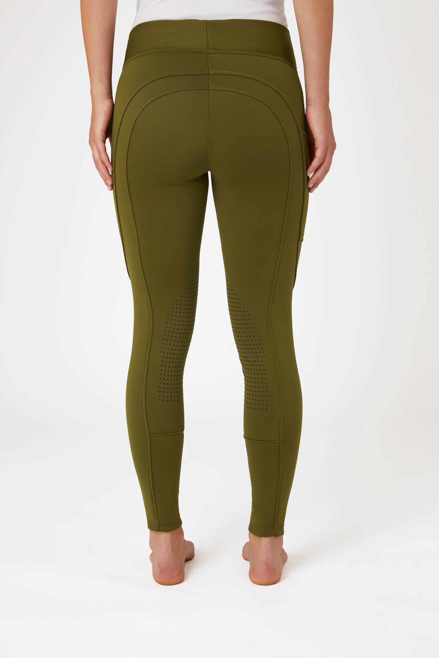 Horze Active Women's Knee Grip Winter Riding Tights With Phone Pocket 13 Horze Active Women's Knee Grip Winter Riding Tights With Phone Pocket - Image 11