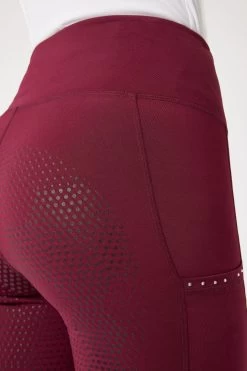Horze Women's Silicone Full Seat Riding Tights With Crystal Pockets -Sports - Equestrian Riding Shop 36908 BRE 6