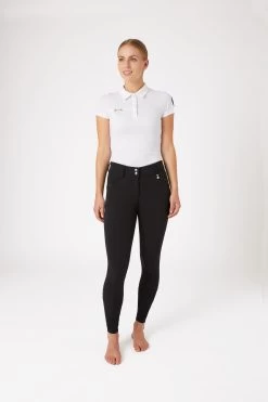 Horze Women's Silicone Full Seat Breeches With High Waist And Crystal Pocket -Sports - Equestrian Riding Shop 36952 BL 3