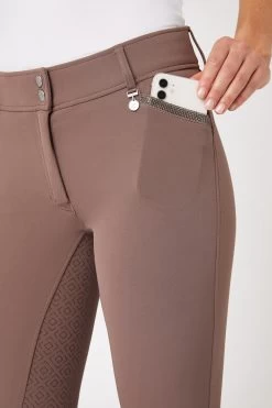 Horze Women's Silicone Full Seat Breeches With High Waist And Crystal Pocket -Sports - Equestrian Riding Shop 36952 PU 5