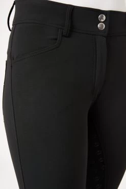 Horze Women's Silicone Full Seat Breeches With Embroidery And Crystals -Sports - Equestrian Riding Shop 36954 bl 05