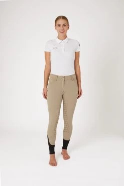 Horze Women's Silicone Full Seat Breeches With Embroidery And Crystals -Sports - Equestrian Riding Shop 36954 sgr 03