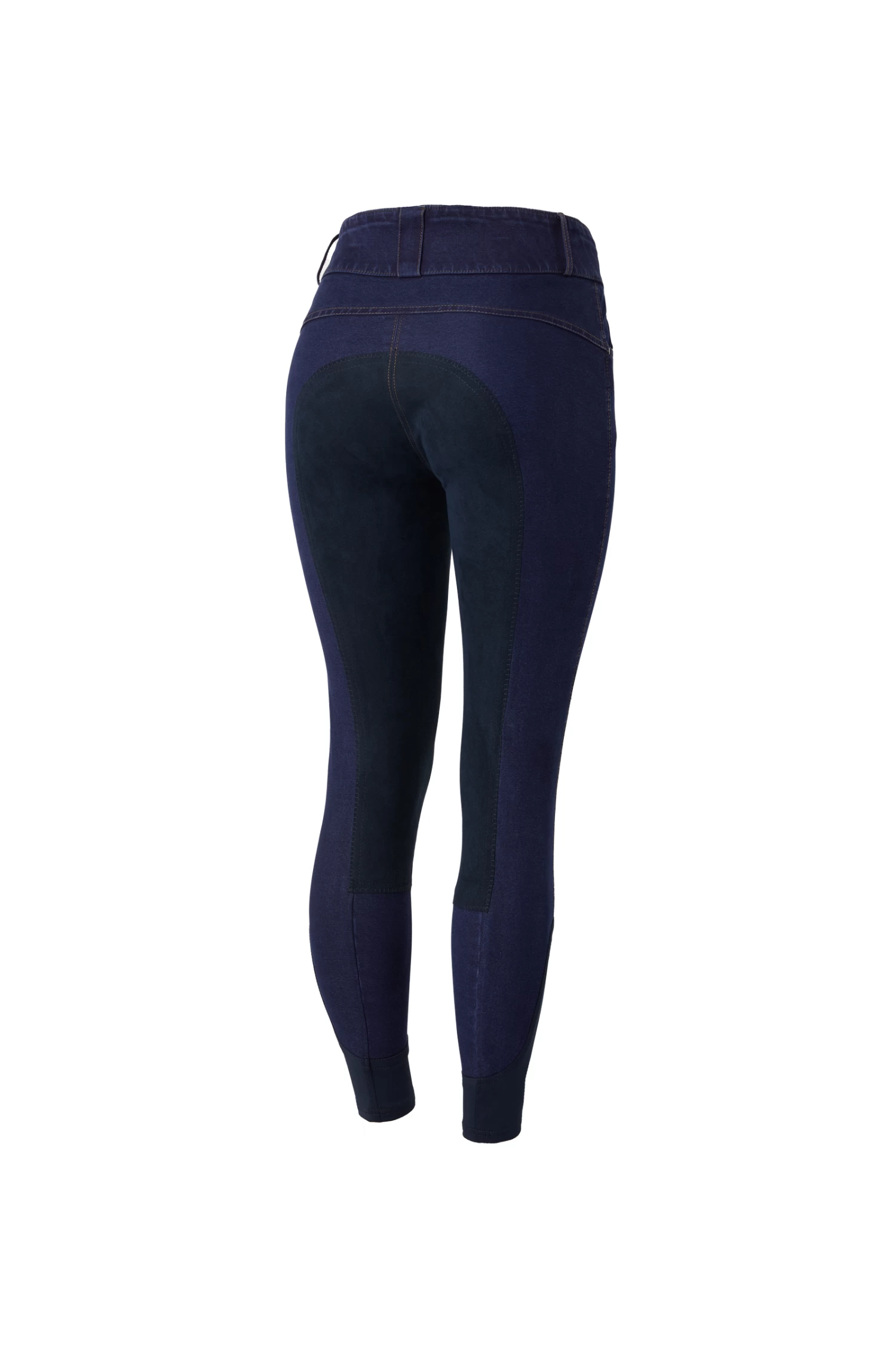 Horze Women's Leather Full Seat Denim Breeches 3 Horze Women's Leather Full Seat Denim Breeches
