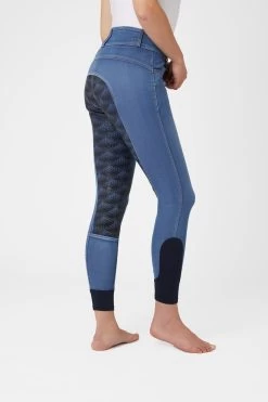 Horze Women's Leather & Silicone Full Seat Denim Breeches 23 Horze Women's Leather & Silicone Full Seat Denim Breeches -Sports - Equestrian Riding Shop 36958 LDB 2