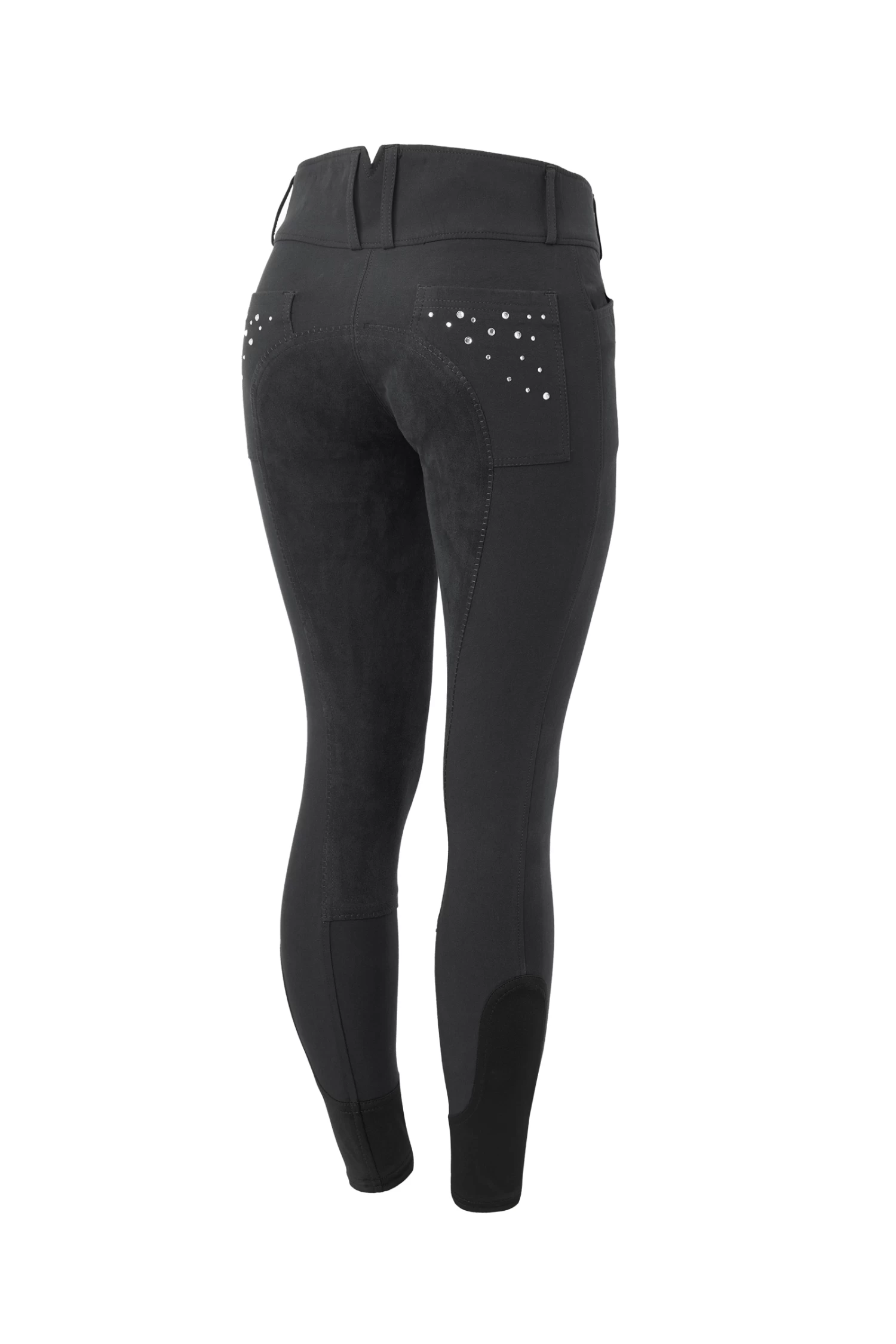 Horze Women's Leather Full Seat Breeches With Crystal Pockets 3 Horze Women's Leather Full Seat Breeches With Crystal Pockets