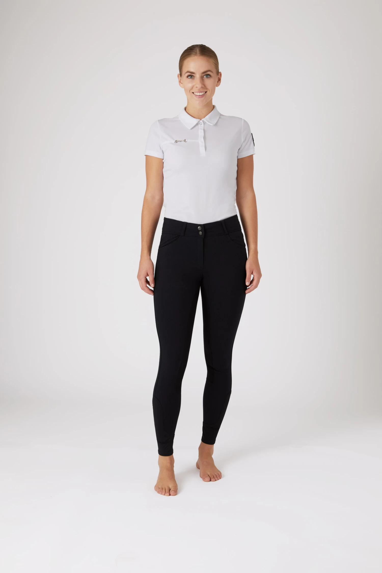 Horze Women's Leather Full Seat Breeches With Crystal Pockets 5 Horze Women's Leather Full Seat Breeches With Crystal Pockets - Image 3