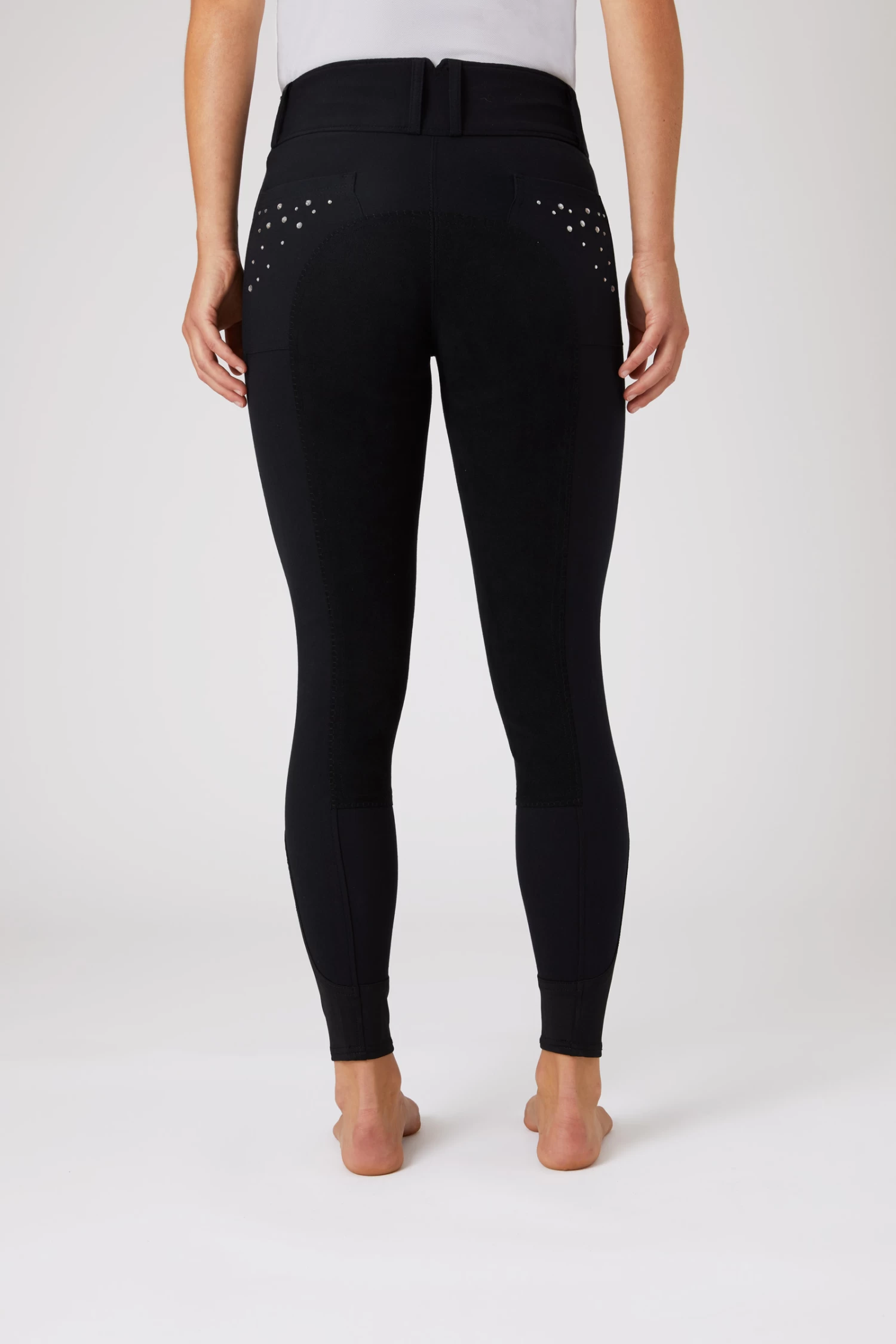 Horze Women's Leather Full Seat Breeches With Crystal Pockets 6 Horze Women's Leather Full Seat Breeches With Crystal Pockets - Image 4