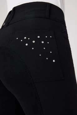 Horze Women's Leather Full Seat Breeches With Crystal Pockets 18 Horze Women's Leather Full Seat Breeches With Crystal Pockets -Sports - Equestrian Riding Shop 36959 BL 5