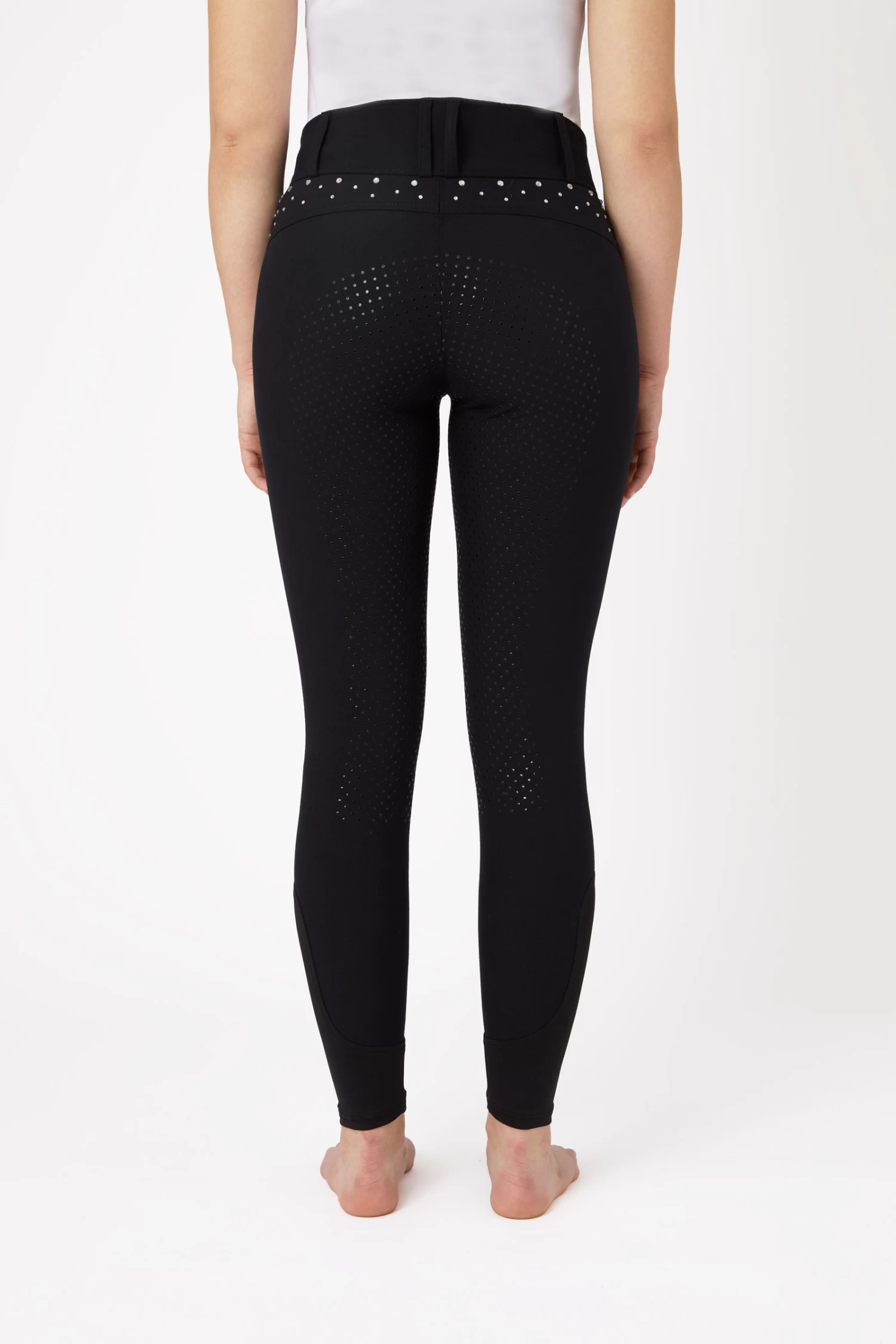 Horze Women's High Waist Full Grip Breeches With Crystals 6 Horze Women's High Waist Full Grip Breeches With Crystals - Image 4