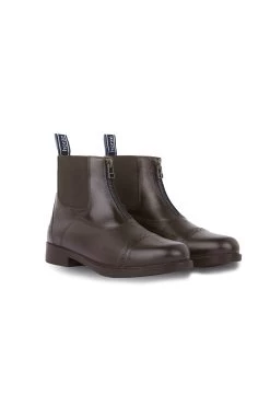 Horze Women's Leather Jodhpur Boots With Front Zip -Sports - Equestrian Riding Shop 38907 DBR 1