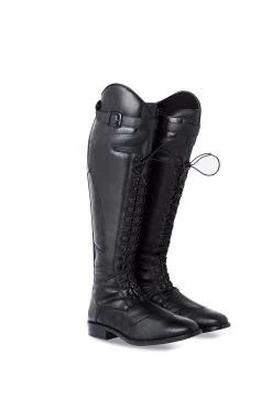 Synthetic Tall Boots With Side Buckle Leg Strap
